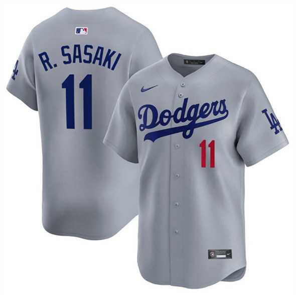 Men%27s Los Angeles Dodgers #11 Roki Sasaki Gray 2025 Alternate Limited Stitched Jersey Dzhi->los angeles dodgers->MLB Jersey